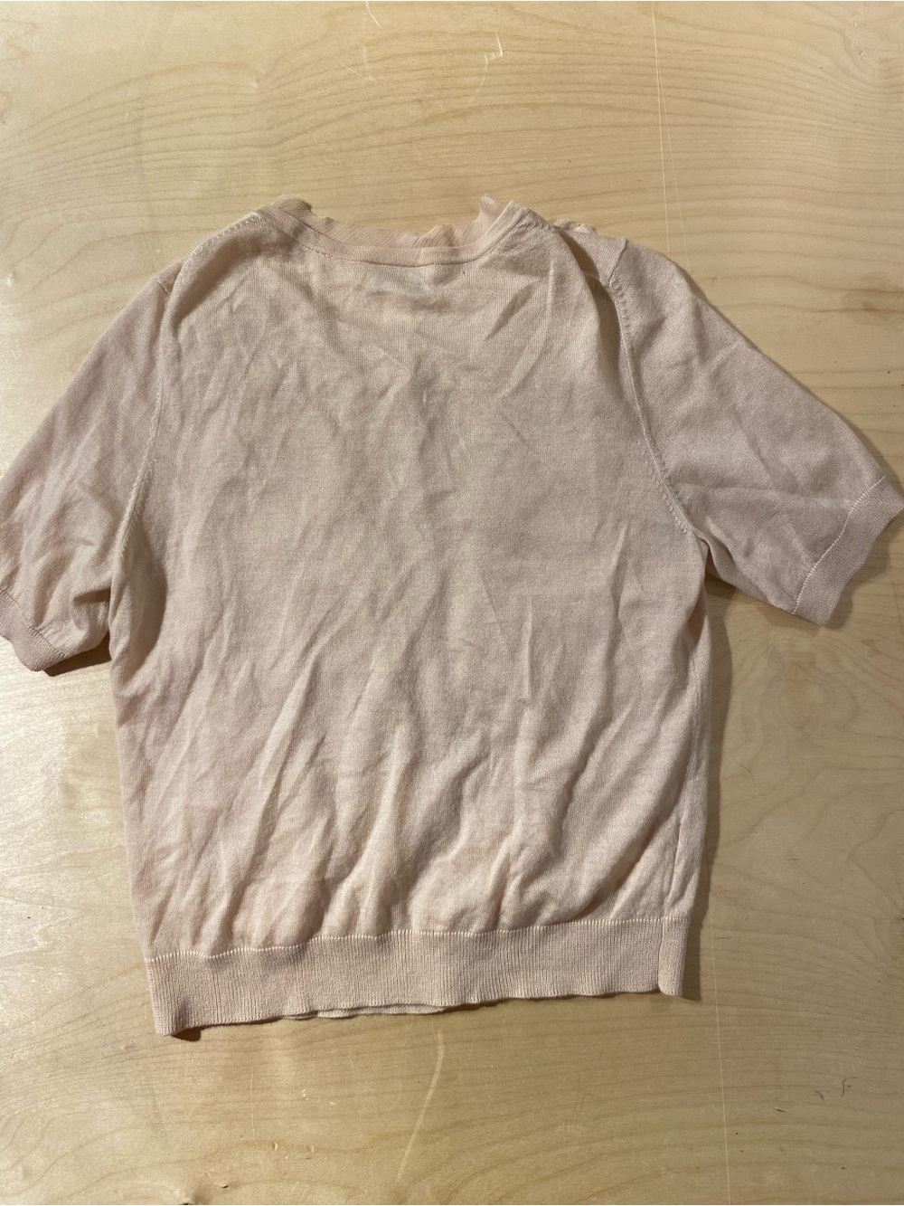 LOFT Rosette Front Short-Sleeve Cardigan - Light Pink Medium (SS) - Picture 6 of 6